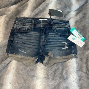 Studio blue cadence, distressed denim, short Indigo - Size 0 - never worn NWT